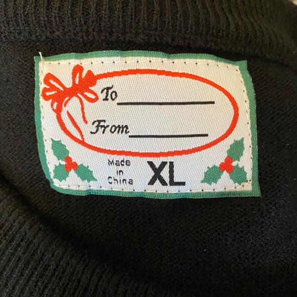 Christmas Santa Black Sweater - sequins Santa - size XL women - Picture 6 of 7